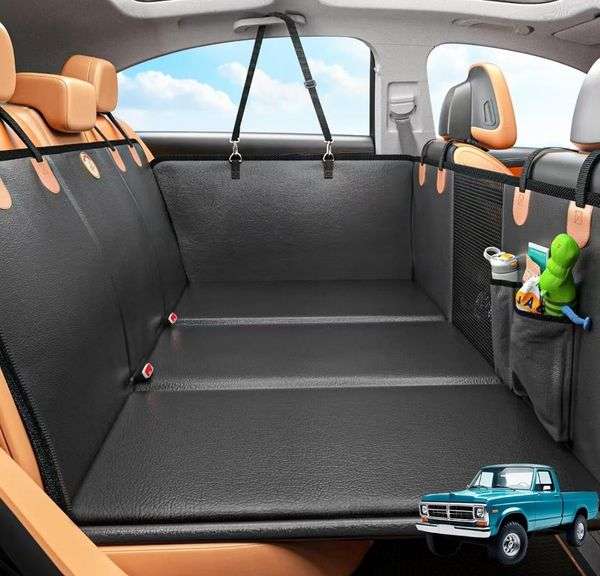 MYJAQI Back Seat Extender for Dogs for Truck Back Seat Holds 400lbs 30x20x3" | Open Box