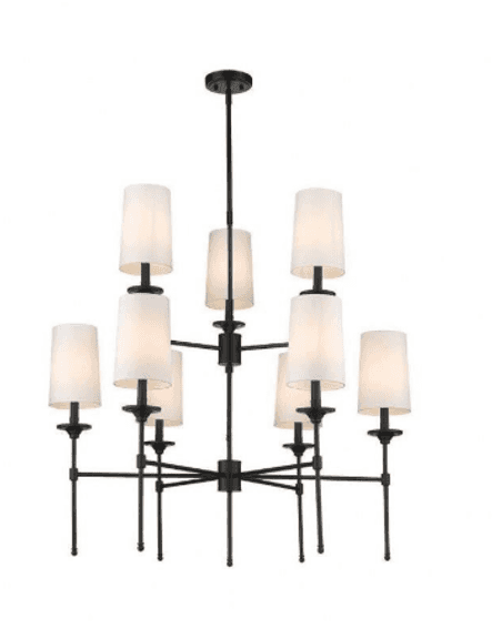 Z-LITE 3033-9MB - Emily - 9 Light Chandelier In Transitional Style-38.75" Tall and 38"W | Open Box