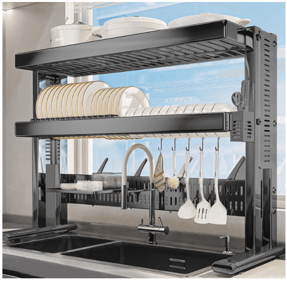 Hdrriozu Large Over The Sink Dish Drainer Drying Rack，2 Tier | Open Box