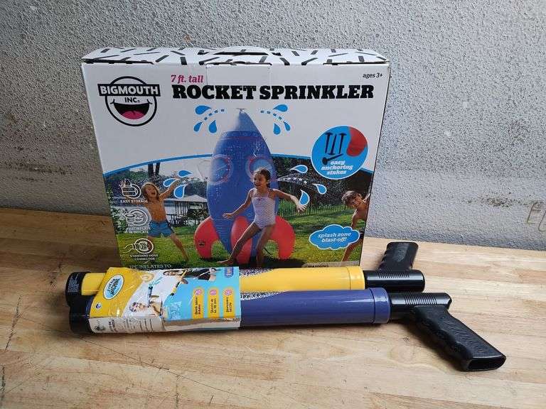Stream Machine Rkprosr4 BIGMOUTH Rocket Sprinkler, 7' & WATER SPORTS Stream Machine, 2pk | Open ...