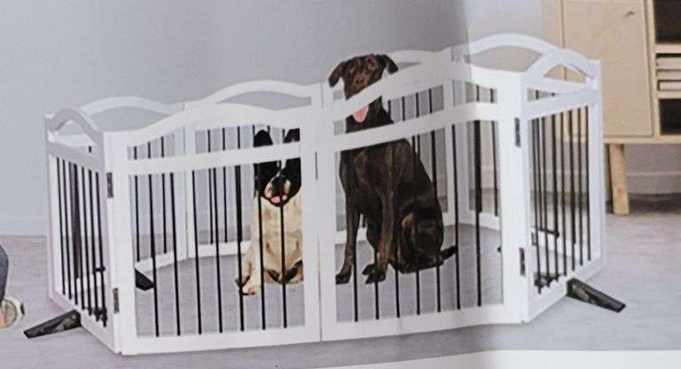 SFJC Foldable Freestanding Indoor Dog Gate 60x24" | Open Box