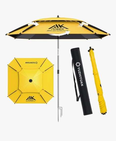 YUZHIYUAN Patio Umbrella 7.2/7.8' Yellow | Open Box