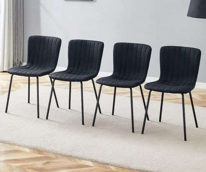 Modern Dining Room Chair Set of 4, Armless Side Chair With Metal Legs, 16.5"W x 20.4"H x 31"D | Open Box | (See Condition Notes)