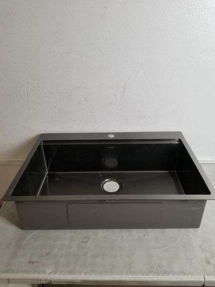 KITKEAD 30"x19" Black Drop In Kitchen Sink With Faucet | Open Box | (See Condition Notes)