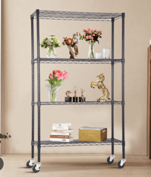 Wheeled Storage Rack 4-Tier Wire Storage Shelf | Open Box - Rio Grande ...