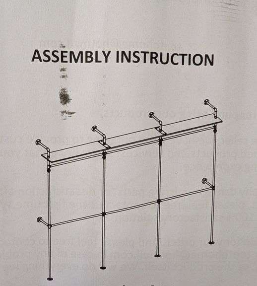 Industrial Pipe Clothing Rack with 4 Shelves and Lights | Open Box ...
