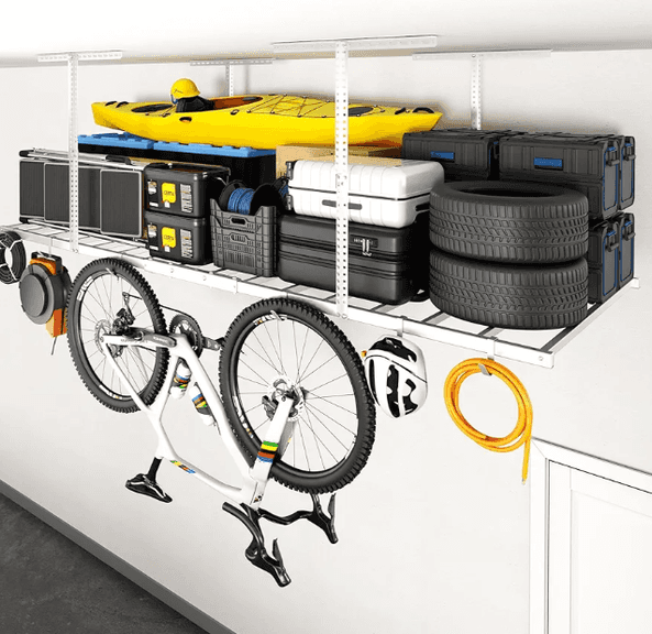 FLEXIMOUNTS Adjustable Overhead Garage Storage Rack 4 x 8' | Like New ...