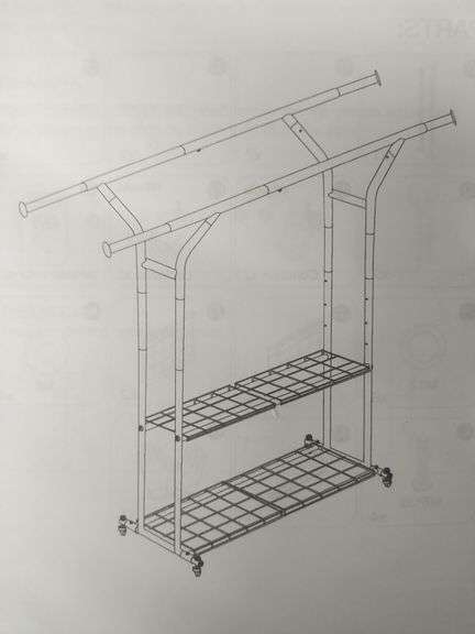 Rolling Clothing Rack | Open Box | (See Condition Notes) - Rio Grande Trade