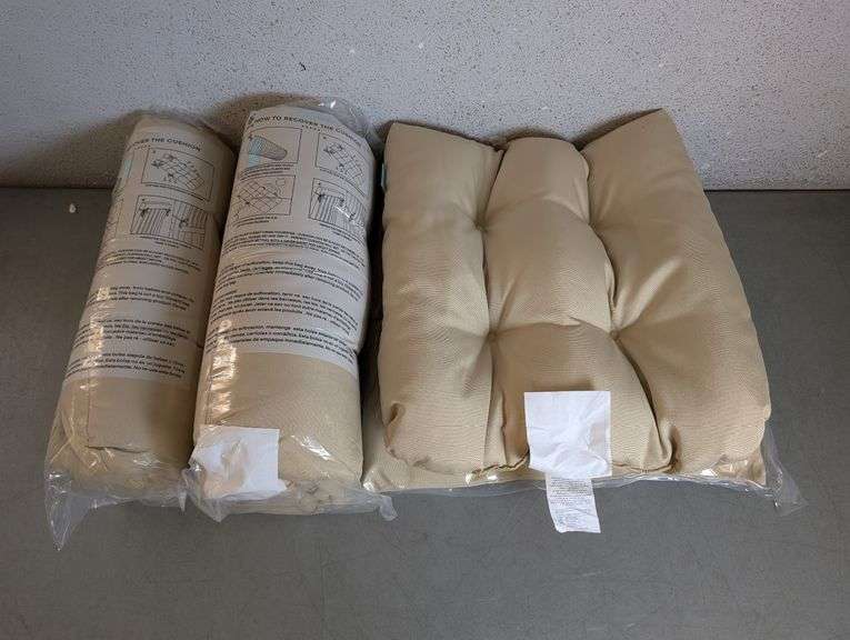 QILLOWAY Outdoor Patio Porch Pillow Cushions, Beige Set, 4 PC | Open ...