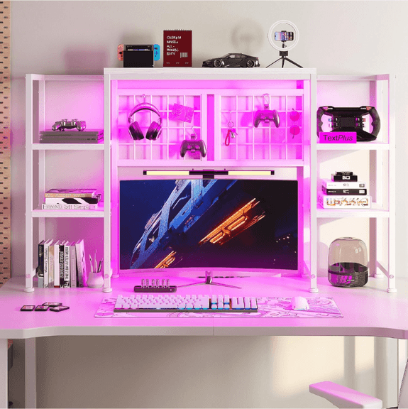 REIBII 5-Tier Desk Shelf w/ LED | Like New | (See Condition Notes)