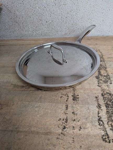 LEGEND COOKWARE Stainless Steel Fry Pan W/ Lid 12
