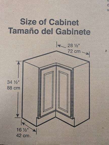 HAMPTONBAY Corner Base Cabinet 28.5"W x 34.5"H x 16.5"D | Like New | (See Condition Notes)