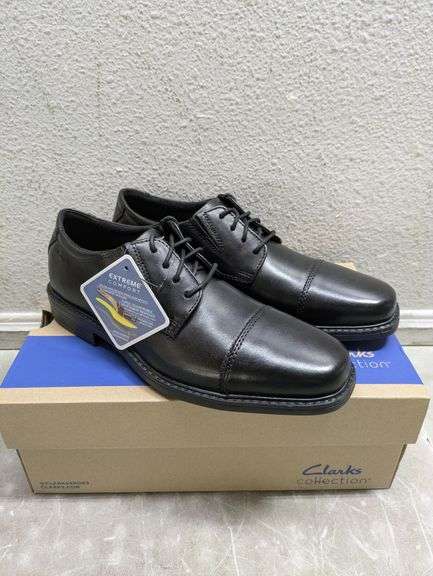 CLARKS COLLECTION Cosgrove Cap Black Leather Men's Shoes, Size 7.5 (RL ...