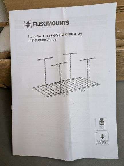 FLEXIMOUNTS Height Adjustable Ceiling Storage Rack W/Hooks, 4'x8 ...