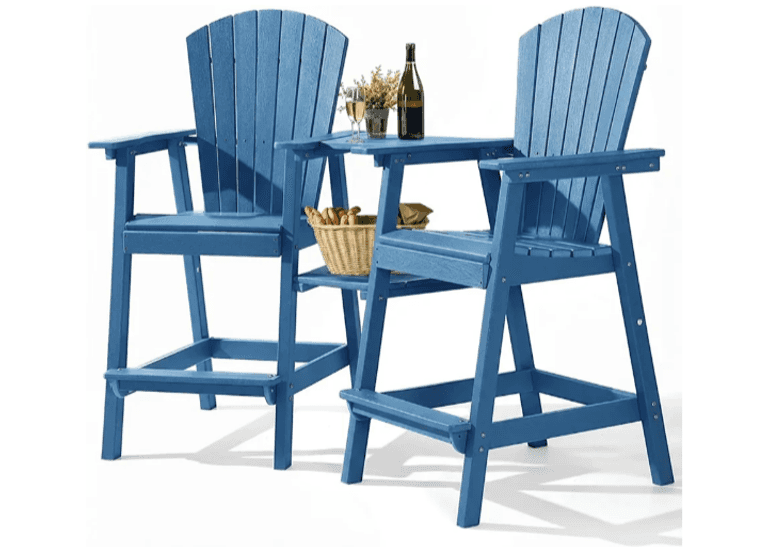 PASAMIC Tall Aldirondack Chairs (2Pcs) (Blue) | Like New | (See ...