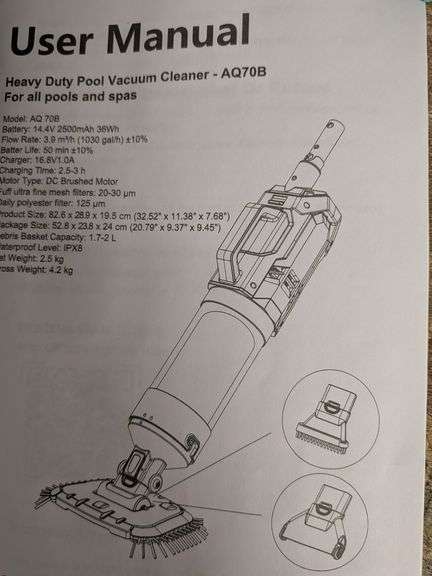 Heavy Duty Pool Vacuum, Cleaner | Open Box | (See Condition Notes)
