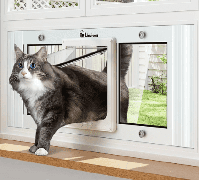 LINVIVON Pet Door for Window (White). 13" Tall. | Like New | (See ...