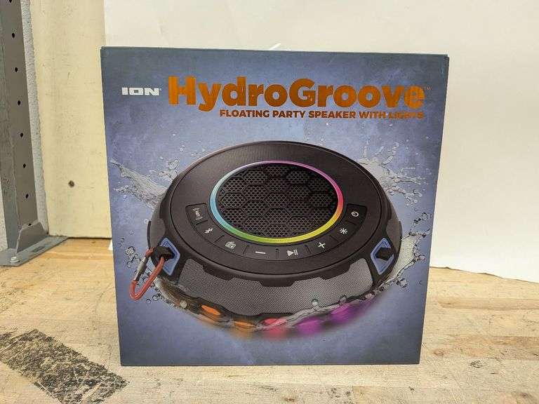 ION AUDIO HydroGroove Floating Party Speaker w/ Lights, 9.13x2.91x9.13 ...