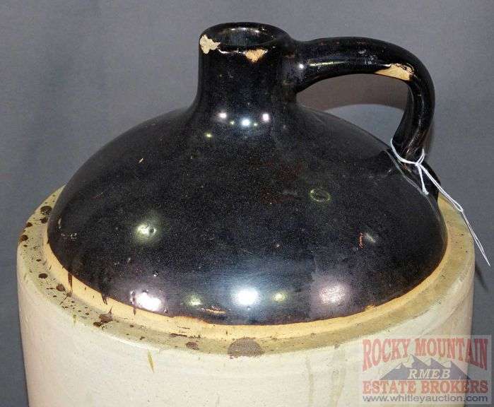 Vintage SP&S Co. 5Gallon 2Tone Crock Jug. Some Chips on the rim