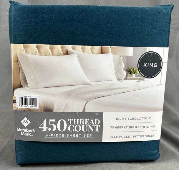 New King Size, Temperature Regulating, 450 Thread Count, 4Piece Sheet