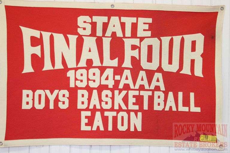 BOYS BASKETBALL FINAL FOUR 1994 CLASS AAA, FROM EATON, COLORADO SCHOOLS.  24" x 36"