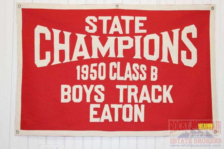 BOYS TRACK STATE CHAMP 1950 CLASS B, FROM EATON, COLORADO SCHOOLS.  24" x 36"