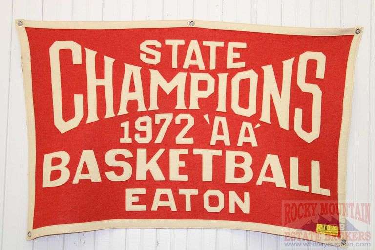 BOYS BASKETBALL STATE CHAMP 1972 CLASS AA, FROM EATON, COLORADO SCHOOLS.  24" x 36"