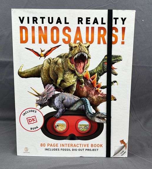 Virtual Reality Dinosaurs 80 Page Interactive Book, Includes fossil dig