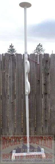 White Metal Support Pole. - Rocky Mountain Estate Brokers Inc.