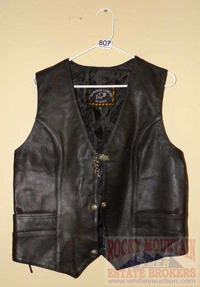 Milwaukee Leather Ladies Black Leather Vest, Size L.