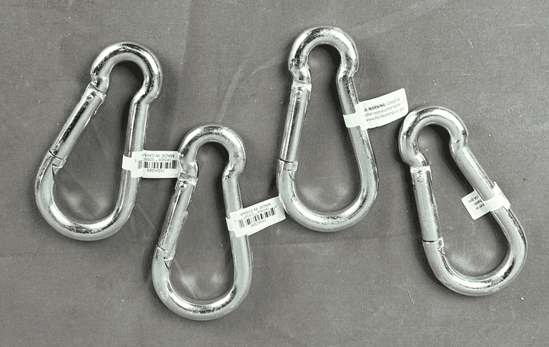 thumbnail image 2 of Amtech 12-Pack 50mm Steel Carabiner Clips - Spring Loaded Snap Hooks Bulk Pack 2 of 5
