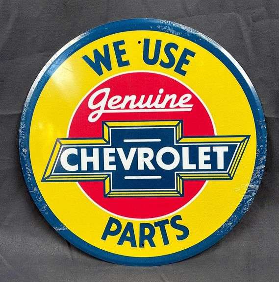 12" Round Vintage Style Genuine Chevrolet Tin Sign.
