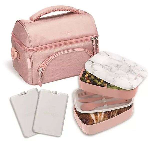 New Bentgo Deluxe Lunch Set. This includes Insulted lunch bag, stackable lunch box W/ built in utensil set & 2 ice packs.