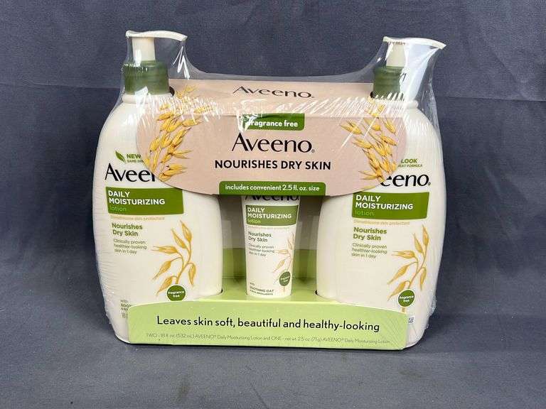 Brand 2 New 18OZ Aveeno Daily Moisturizing Body Lotions & 8OZ Travel Bottle.