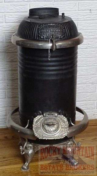 Cole's "Hot Blast" No 12A Antique Coal Burning Parlor Stove W/ Owl & Serpent Decorated Feet.