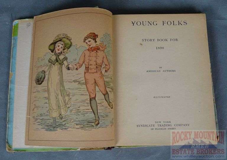1890 "Young Folks Story Book for 1890" Hard Cover Book W/ Lots of Black & White Plates.