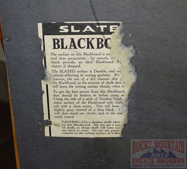 Vintage "Happi-Time" Educational Blackboard W/ Fold Down Chalkboard, Rack to Hold Your Supplies & Educational Paper Scroll. This all folds up for storage and the scroll is in great condition.
