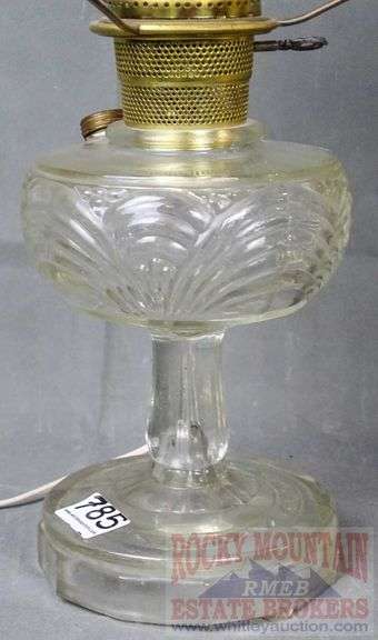 Vintage Electrified Lincoln Drape Oil Lamp With Glass Shade And Chimney.  28" High.