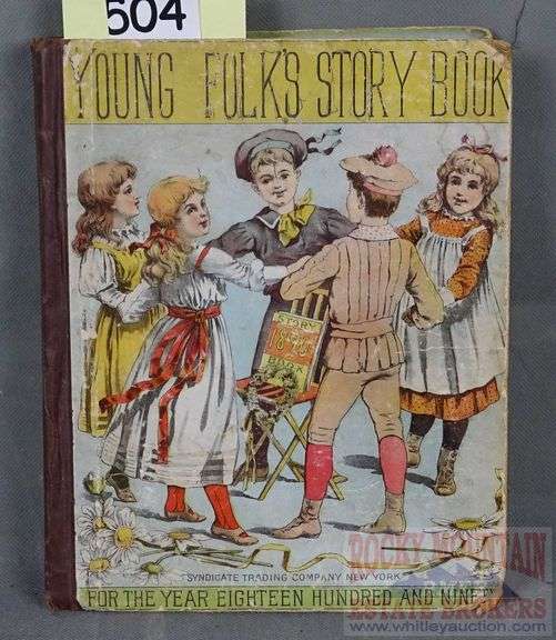 1890 "Young Folks Story Book for 1890" Hard Cover Book W/ Lots of Black & White Plates.
