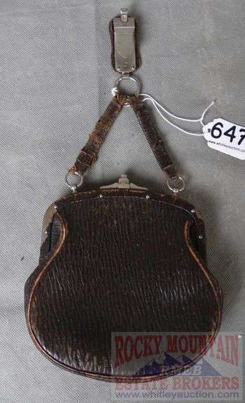 Vintage Leather Clutch W/ Boulder Street Railway Coupon Passes. Clutch is 7" High.
