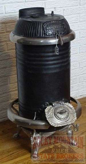 Cole's "Hot Blast" No 12A Antique Coal Burning Parlor Stove W/ Owl & Serpent Decorated Feet.