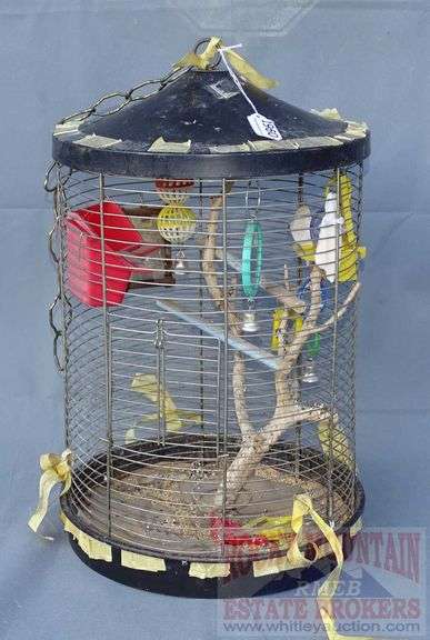 Vintage Wire Bird Cage. 22"X13".