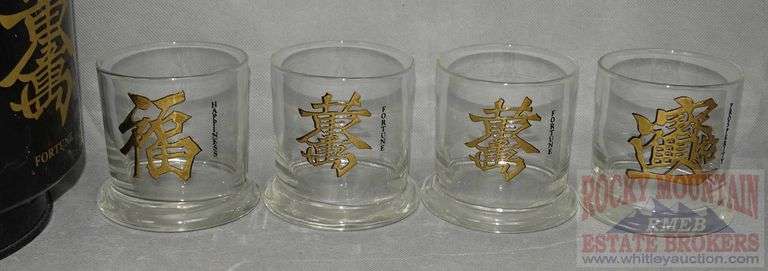 Mid-Century Asian Drink Set W/ Ice Bucket & 8 Highball Glasses.  All for one money.