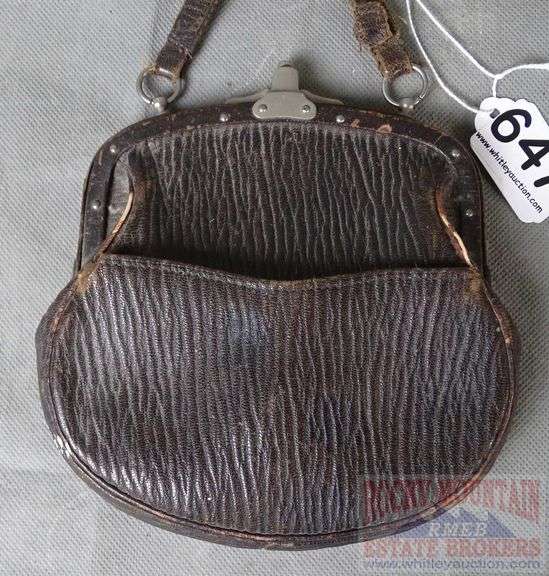 Vintage Leather Clutch W/ Boulder Street Railway Coupon Passes. Clutch is 7" High.