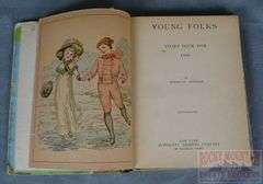 1890 "Young Folks Story Book for 1890" Hard Cover Book W/ Lots of Black & White Plates.