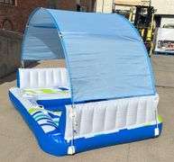 Intex 4-Person Inflatable Island Float W/ Removable Canopy, Built-In Backrests, Mesh Bottom & 4 Cup Holders, 8'x69".