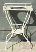 White Wrought Iron Wash Stand For Pitcher And Bowl. 32"X19"X16"