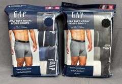 2 New 4-Packs of Men's GAP Ultra Soft Boxer Briefs W/ No-Roll Waistband. Size XL.  2 times the money. Total price is quantity times bid price.
