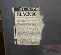 Vintage "Happi-Time" Educational Blackboard W/ Fold Down Chalkboard, Rack to Hold Your Supplies & Educational Paper Scroll. This all folds up for storage and the scroll is in great condition.