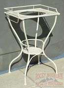 White Wrought Iron Wash Stand For Pitcher And Bowl. 32"X19"X16"